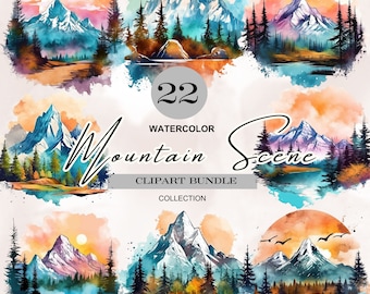 watercolor mountain landscape png,mountain forest clipart,landscape mountain art,nature clipart,mountain scene,mountain creek,mountain view