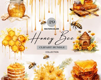 Bee clipart watercolor,floral bee png,honey bee clipart bundle, honeycomb png,beehive clipart,insect png,honey jar png,Bumble Bee Clipart