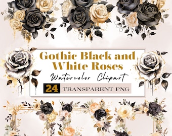 watercolor gothic rose clipart,black and white rose clipart,gothic roses,dark valentines png,dripping rose,gothic wreath clipart,dark rose