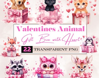 watercolor Valentines animals clipart,animal valentines png,cute valentine clipart,cute animal clipart for Kids valentines card,PNG