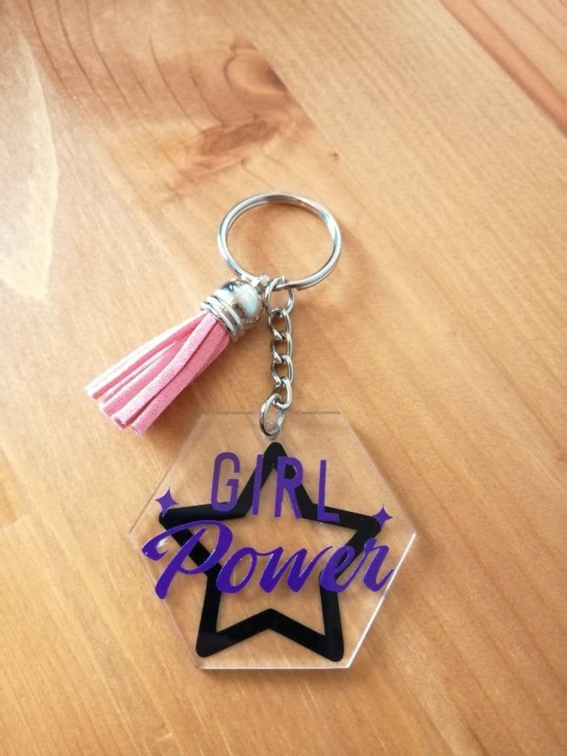 Girl power keyring girl power gift feminism gift acrylic Etsy