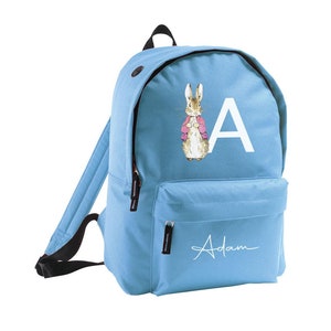 Sac à dos avec prénom personnalisé avec motif lapin mignon, sac à dos pour filles, garçons, enfants, crèche, enfants, préscolaire, sac à dos, cartable