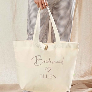 Personalised Bridesmaid Tote Bag, Bride Bag, Bridesmaid Proposal, Hen Party Bag, Maid of Honour, Custom Gift, Bridesmaid Gifts, Bride Gift