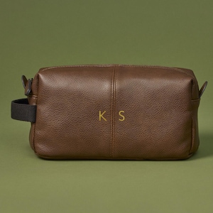 Personalisierte Vegan Leder Kulturtasche, Benutzerdefinierte Herren Kulturtasche, Trauzeuge Geschenk, Reise-Dopp-Kit, Bräutigam Trauzeuge Geschenk, Monogramm Tasche für Ihn