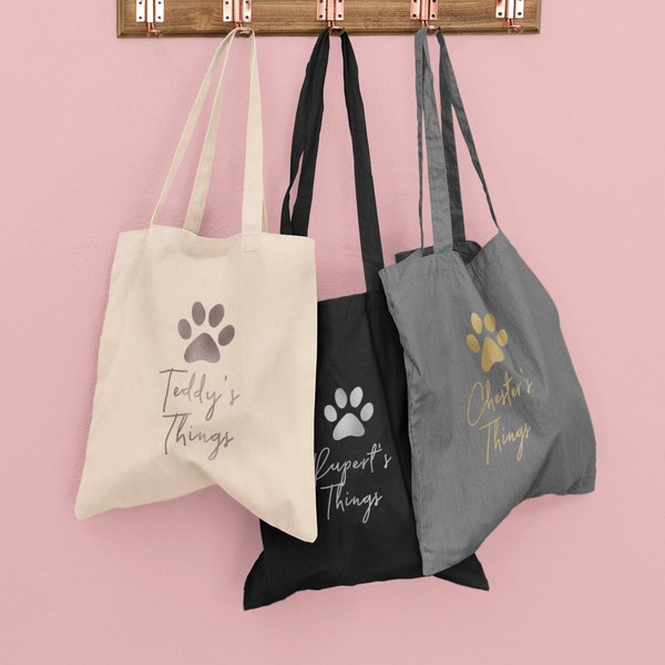 Personalised Dog Stuff Tote Bag, Dog Things Tote Bag, Dog Mum Gift, Gift for Dog Lover, Personalised Dog Gift, Pet Lover Gift, Dog Gift