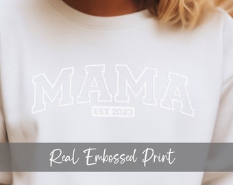 Felpa Mama, Felpa Mama Est, Regalo per la Festa della Mamma, Camicia per la Nuova Mamma, Regalo per la Prima Festa della Mamma, Personalizzata, Camicia Vita per la Mamma, Regalo per la Nuova Mamma