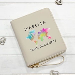 Familienpassport-Reisedokumentehalter, personalisierter Namensorganisator, Luxusabenteuer-Flughafen-Buchung Veganer Lederbeutel-Urlaubsbrieftasche