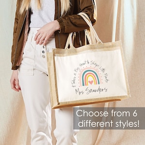 Cadeaux pour les enseignants Sac fourre-tout personnalisé Sac de remerciement personnalisé Enseignant Merci pour les fêtes de fin d'année Cadeau pour chambre d'enfant Il faut un grand coeur