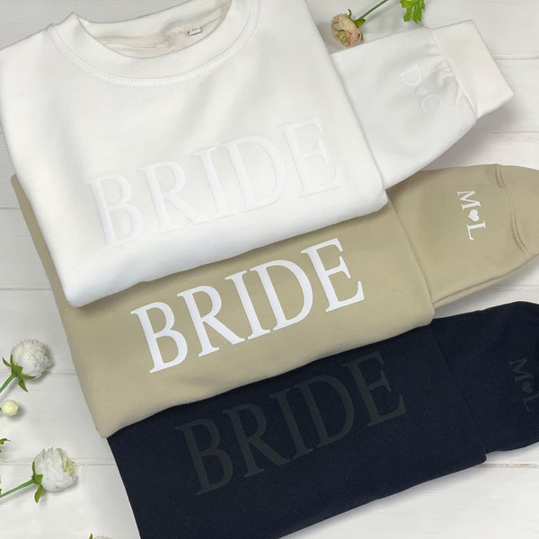 Personalised Gift For Bride, Bride Sweatshirt, Initial Heart Sleeve Shirt, Engagement Gift, Unique Bridal Shower Gift, Future Mrs Sweatshirt