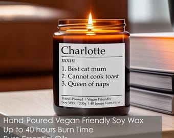 Name Definition Candle, Custom Funny Birthday Gift, Christmas Best Friend Personalized Gift for Mum, Mom, Nana, Gran, Girlfriend Present