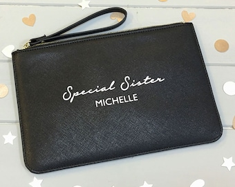 Regalos personalizados para hermanas, Regalo especial para hermanas, Regalo de cumpleaños para hermanas, Bolso clutch personalizado, Regalo para hermanas, Regalo único para hermanas