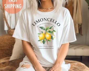 Limoncello Shirt, Amalfi Coast Italy Lemons T-shirt, Holiday Shirt for Her