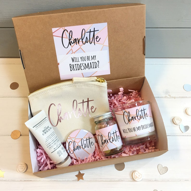 Personalised Bridesmaid Gift Box Filled Thank You Bridesmaid Etsy