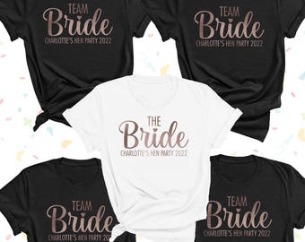Personalised Hen Party T Shirts, Team Bride T Shirt, Hen Party Shirts, Bachelorette Party Shirts, Bachelorette Shirts, Bachelorette Gifts