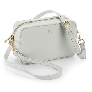 Personalised Vegan Leather Cross Body Bag, Detachable Straps, Birthday Gift For Her, Wife Gift, Monogrammed Faux Leather Crossbody Bag Gift image 8