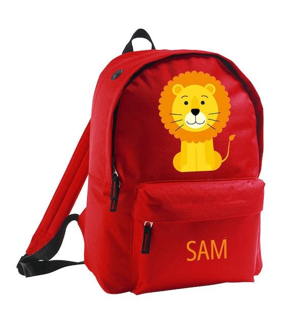 Personalised Lion Backpack Lion School Bag Kids Animal - Etsy