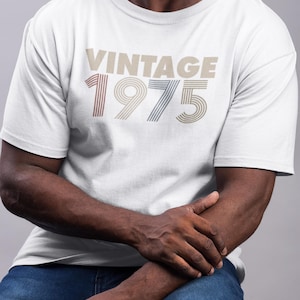 Cadeau 50e anniversaire, vintage 1975 Tshirt 50e anniversaire 2025 cinquantième idées cadeaux, cadeau 50e anniversaire pour elle, cadeau 50e personnalisé pour lui