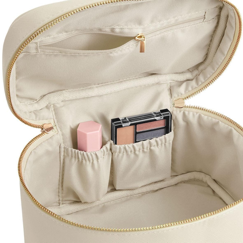 Personalised Vanity Makeup Case, Custom Cosmetic Bag with Name, Toiletry Bag, Bridesmaid Bag, Custom Make Up Bag, Jewellery Box,Faux Leather image 9