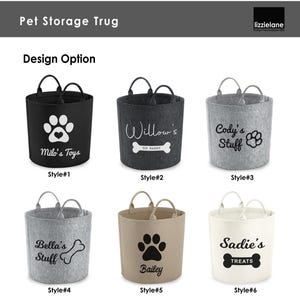 Custom Made Dog Toy Box, Personalised Pet Storage Basket, Dog Toy Basket, Dog Gift , Pet Homeware, New Puppy Gift, Dog Toy Storage image 2