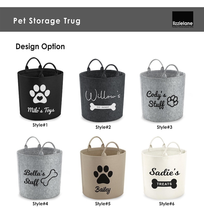 Custom Made Dog Toy Box, Personalised Pet Storage Basket, Dog Toy Basket, Dog Gift , Pet Homeware, New Puppy Gift, Dog Toy Storage image 2
