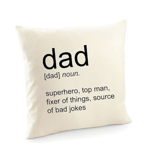 Personalised Dad Cushion Pillow, Dad Dictionary Definition Cushion Cover, Fathers Day Gift, Gifts For Dad, Funny Gifts For Dad