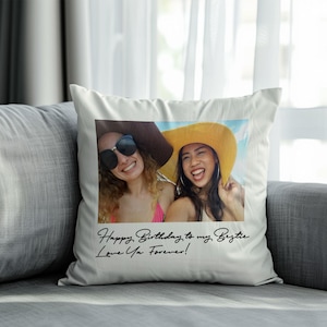 Personalised Photo Cushion Cover, Custom Pillow Cover with Picture, Printed Cushion Cover Gift, Memory Keepsake, Family Photo Pillowcase