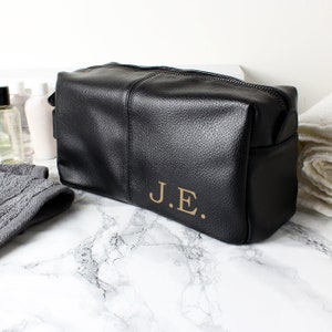 Vegan Leather DOPP Kit, Personalised Groomsmen Gift, Vegan Leather DOPP Kit, Mens Faux Leather Toiletry Bag, Mens Dopp Kit Mens Toiletry Bag image 6