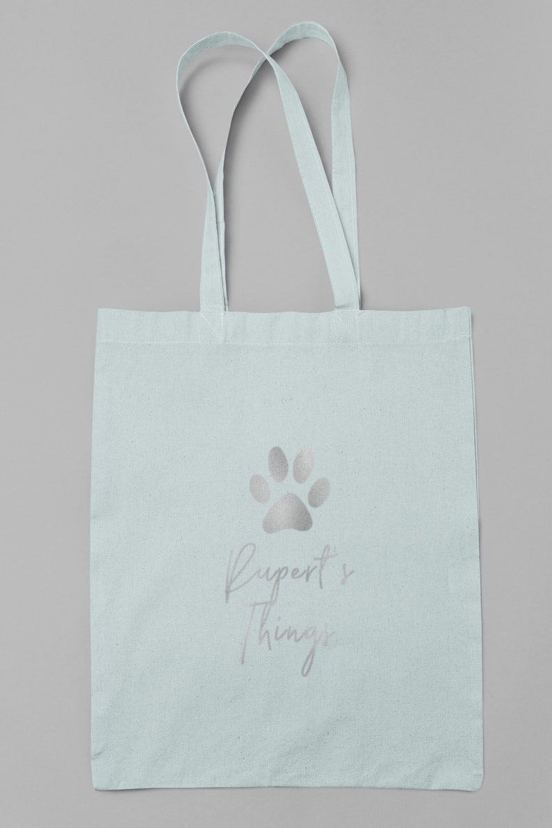 Personalised Dog Stuff Storage Tote Bag, Cotton Dog Stuff Tote Bag, Dog Things Drawstring Bag, Personalised Dog Gift, Dog things Tote Bag