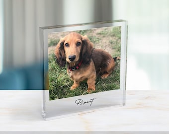 Personalised Photo Acrylic Block, Custom Photo Family Print, Family Gift, Pet Memorial Pet Loss Gift