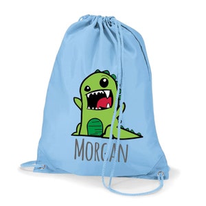 Sac de sport personnalisé pour enfants, Sac de sport dinosaure pour garçons, Sac à cordon pour garçons, Cartable, Sac d'école en PE dinosaure, Sac pompe dinosaure, Sac pour chambre d'enfant