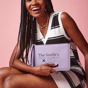 Personalised Travel Document Pouch, Passport Holder, Family Travel Wallet Pouch