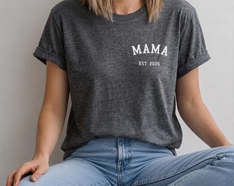 Personlig mamma EST T-shirt | Anpassad mammaskjorta | Nybliven mammapresent | Mors dag-present till mamma | Mamma-t-shirt