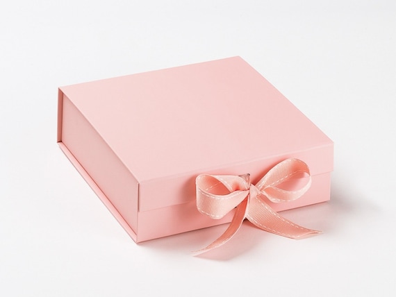 Pale Pink Gift Box With Ribbon Bridesmaid Gift Box Baby Gift | Etsy