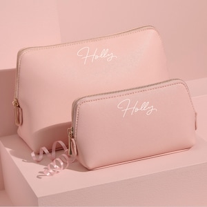 Trousse à cosmétiques personnalisée Saint-Valentin avec prénom, trousse de maquillage personnalisée, cadeau personnalisé pour elle, cadeau pour femme, cadeau pour petite amie