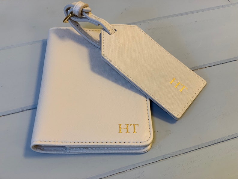 Personalised Passport Holder Set, Initial Passport Holder and Luggage Tag, Personalised Luggage Tag, Bridesmaid Gifts,Bride To Be Passport image 6