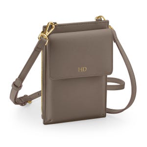 Personalised Mobile Phone Case Wallet 2 in 1 Shoulder Bag, Vegan Leather Bag Crossbody Bag, Women Purse, Gift for Her, Gifts for Mum, 5 Cols image 8