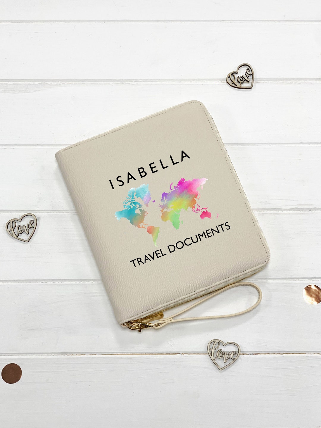 Family Passport Travel Documents Holder, Personalised Name Organiser
