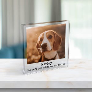 Marco de fotos conmemorativo para perros, foto conmemorativa para gatos, recuerdo para mascotas para regalar, marco de fotos conmemorativo personalizado para perros, placa acrílica