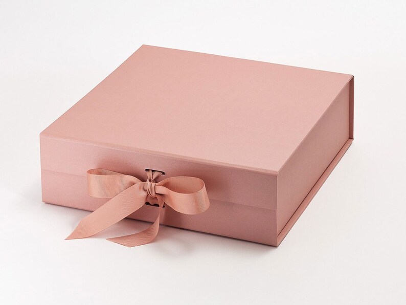 Rose Gold Gift Box with Ribbon Bridesmaid Gift Box Baby Gift Etsy