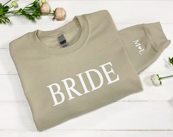 Bride Embossed Sweatshirt, Sweater for the Bride to Be, Gift for Bride Sweatshirt, Bachelorette Present, Honeymoon Hen Party Gift, Embossed