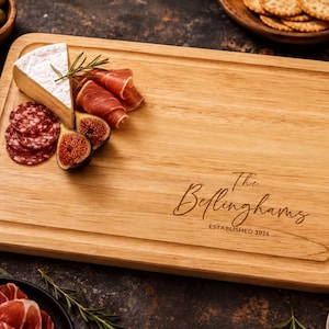 Personalised Chopping Board, Engraved Wedding Charcuterie Board, Custom Christmas Gift, Gift for Her, Family Gift, Gifts for Parents