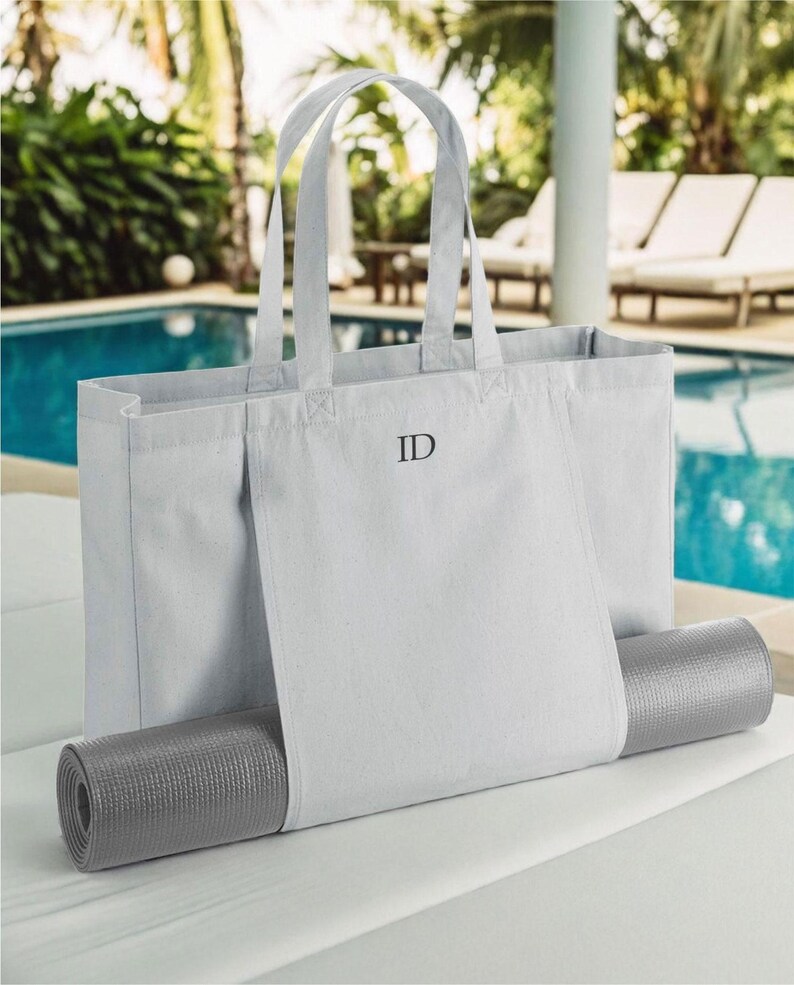 Personalisierte Monogramm Yogatasche, Yoga Tasche nach Maß, Pilates Tasche, Bio Yogamatte Tasche, Yogamattenhalter Tasche, Yoga Geschenkidee Bild 6