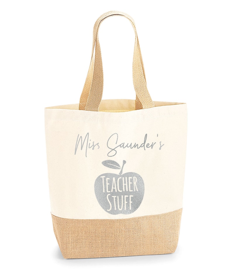 Personalised Teacher Tote Bag Teacher Tote Bag School Etsy