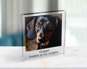 Personalized Pet Memorial Gift Photo Frame - Dog & Cat Remembrance Keepsake, Acrylic Plaque, Pet Loss Gift Idea with your photo and message