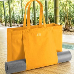 Personalisierte Monogramm Yogatasche, Yoga Tasche nach Maß, Pilates Tasche, Bio Yogamatte Tasche, Yogamattenhalter Tasche, Yoga Geschenkidee Bild 4