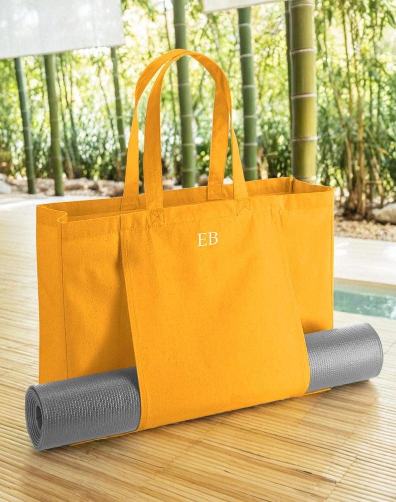 Personalisierte Monogramm Yogatasche, Yoga Tasche nach Maß, Pilates Tasche, Bio Yogamatte Tasche, Yogamattenhalter Tasche, Yoga Geschenkidee Bild 4