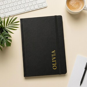 Personalised A5 Notebook, Custom Name Foil Journal, Minimalist Notebook Gift for Her / Him