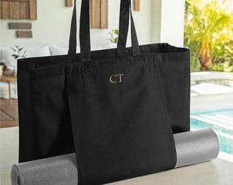 Personalisierte Bio-Baumwolle Yoga Matte Tragetasche, große Fitness Gym Tragetasche
