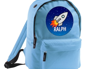Personalisierter Raketenrucksack, Raketenschultasche, Kinder-Weltraumrucksack, Jungen-Schulrucksack, Kinder-Studenten-Rucksack, Schulanfang