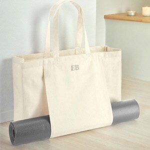 Personalisierte Monogramm Yogatasche, Yoga Tasche nach Maß, Pilates Tasche, Bio Yogamatte Tasche, Yogamattenhalter Tasche, Yoga Geschenkidee Bild 7